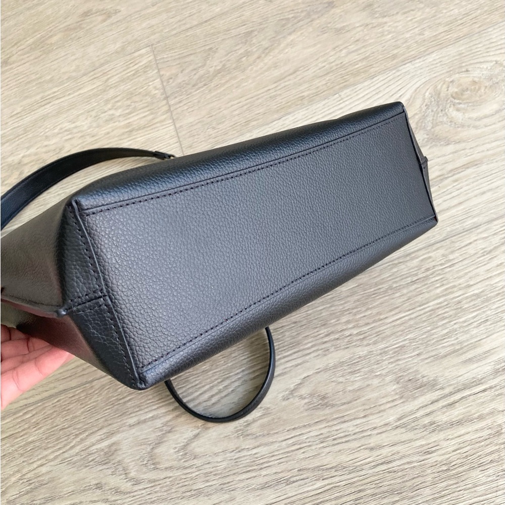 Coach Black Leather Shoulder Bag with Gold Accents - Picture 4 of 11
